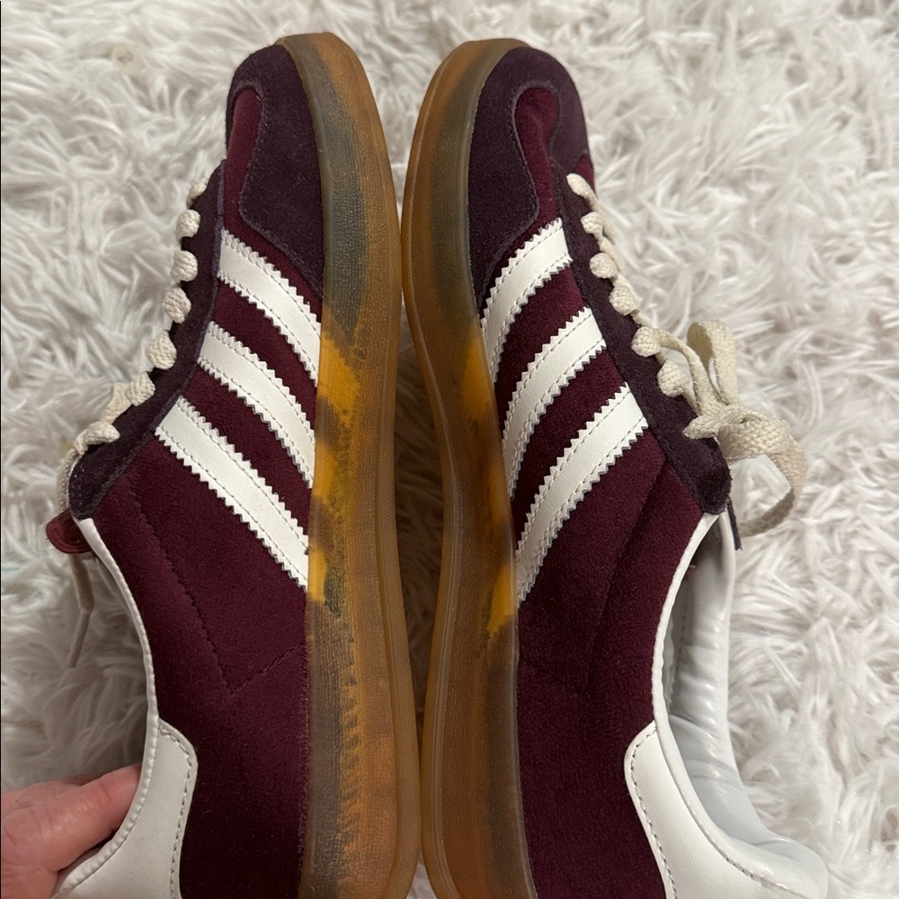 Adidas x Gucci Gazelle in burgundy size 7 men’s - Picture 8 of 14